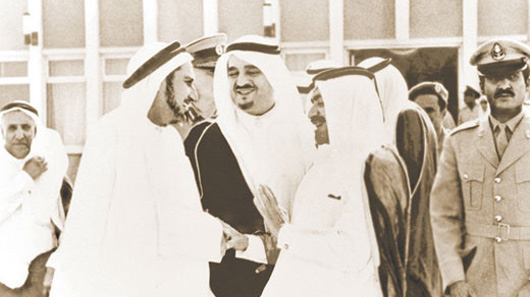 HH Sheikh Khalifa Bin Hamad Al Thani, Former Ruler of Qatar, HRM King Fahad Bin Abdulaziz Al Saud, Former King of Saudi Arabia, and Mr. Abdullah Darwish